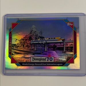 Disneyland 70 Topps Holographic Monorail Over Submarine Lagoon Card